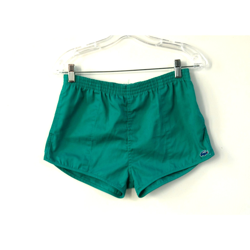 Vintage 1990s 80s Boy's Izod Lacoste Green Short Shorts Size 16 / Womens XSmall